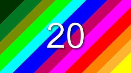 20 colorful rainbow background year number