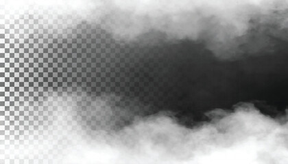 PSD Fog or smoke isolated transparent background. White cloudiness, mist, smog, dust, vapor PNG 31