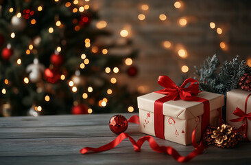 christmas tree and gifts