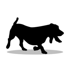 Basset Hound silhouette illustration Design Basset Hound silhouette icon
