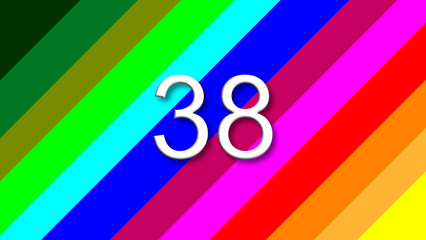 38 colorful rainbow background year number