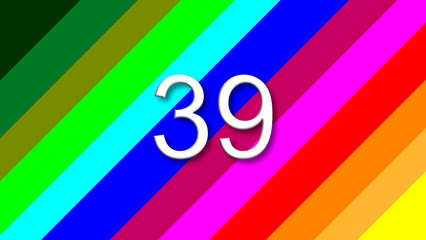 39 colorful rainbow background year number