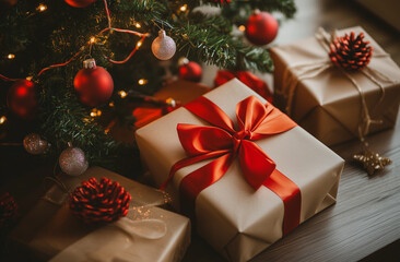 christmas tree and gifts