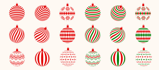 vector minimal christmas ball decorative for christmas trees, new year and christmas concept, ornament