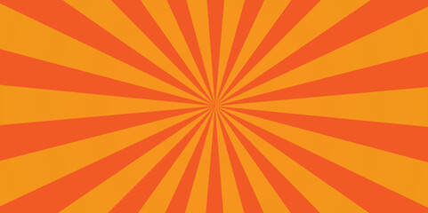 Vector sunburst retro orange vector backdrop starburst vintage backdrop background. abstract beam flare banner, cartoon, template geometric creative design.