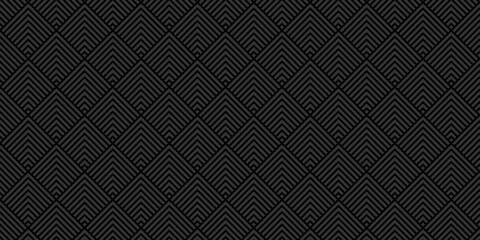 Overlapping dark black overlap line web Pattern. Minimal diamond geometric digital wave backdrop abstract wave square background.	
