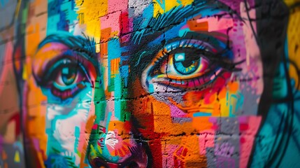 A colorful street art event using spray paint and murals