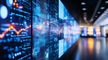 Technology Video Wall Showcasing Digital Innovations