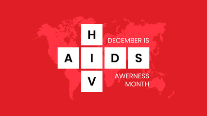 December is HIV AIDS Awareness Month vector. HIV month Vector design for social media and poster
