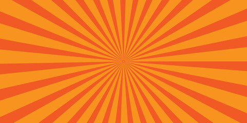 Vector sunburst retro orange vector backdrop starburst vintage backdrop background. abstract beam flare banner, cartoon, template geometric creative design.