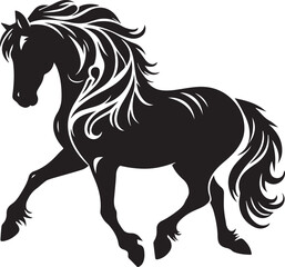 Horse silhouette isolated on white