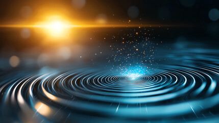 Rippling waves of light exploring the harmony of water and energy in nature's dance