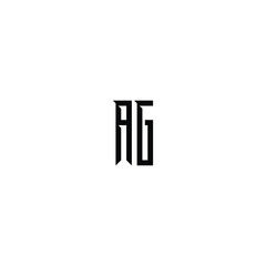 Obraz premium AG monogram logo design letter text name symbol monochrome logotype alphabet character simple logo