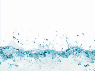 sparks of blue water on a white background 