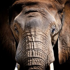 Naklejka premium Nahaufnahme eines afrikanischen Elefanten in der Savanne