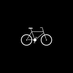 Fototapeta premium Bike icon flat illustration isolated on black background.