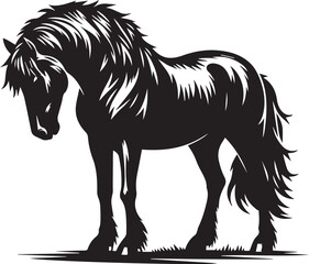Horse silhouette isolated on white