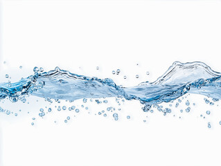 Splashing And Flowing Of Transparent Water Isolated On White