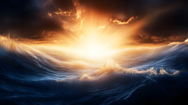 According to the Book of Genesis, God Created the Universe by Sweeping Over the Waters and Declaring, 'Let There Be Light,' Bringing the First Illumination into Existence