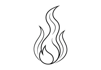 One Line Drawing of an Abstract Flame – Minimalist Fire Vector