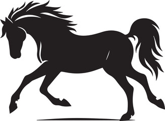 Horse silhouette isolated on white