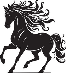 Horse silhouette isolated on white