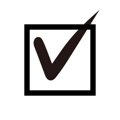 手書きのチェックマーク ボックス 黒