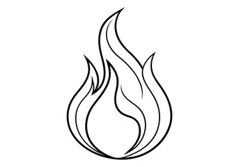 One Line Drawing of an Abstract Flame – Minimalist Fire Vector