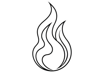 One Line Drawing of an Abstract Flame – Minimalist Fire Vector