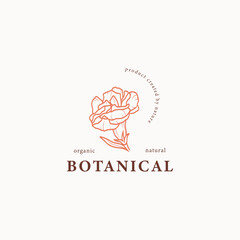 Line art carnation flower logo