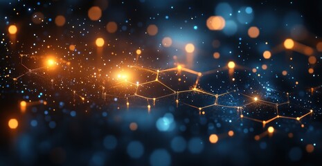 Obraz premium Abstract Digital Network with Glowing Lights