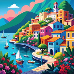 landscape with houses