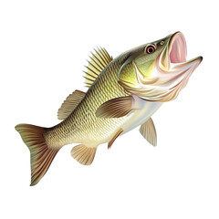 illustration of a bass fish jumping