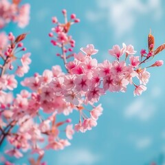 Obraz premium cherry blossom flower in spring season, nature background