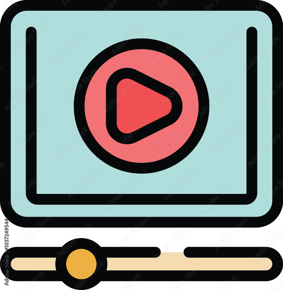 Poster simple video player interface is playing media content with a progress bar indicating the playback s