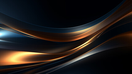 blue and gold abstract background image on dark black screen