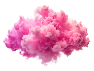pink clouds isolated on white background as transparent. PNG. AI GENERATED.