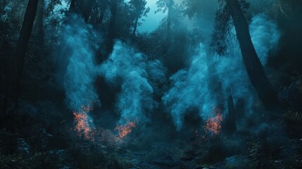 Obraz premium Forest Fire Smoke