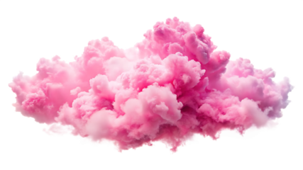 pink clouds isolated on white background as transparent. PNG. AI GENERATED.
