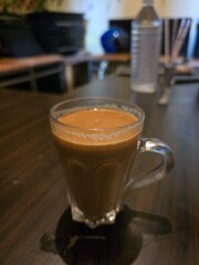 coffee latte in a glass