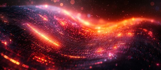 Obraz premium A vibrant, abstract representation of flowing energy and data visualization.