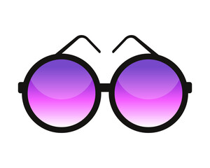 Colorful sunglasses isolated icon on white background. Flat cartoon style vector illustration.	