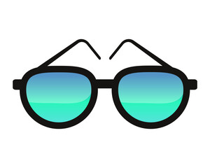 Colorful sunglasses isolated icon on white background. Flat cartoon style vector illustration.	
