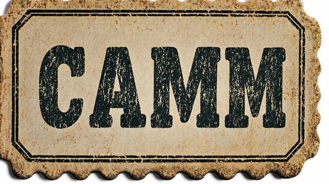 A vintage-style sign reads CAMM in bold, black lettering