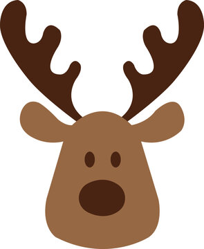 recommend clip art: Christmas reindeer clip art design on plain white transparent isolated background for card, shirt, hoodie, sweatshirt, apparel, card, tag, mug, icon, poster or badge