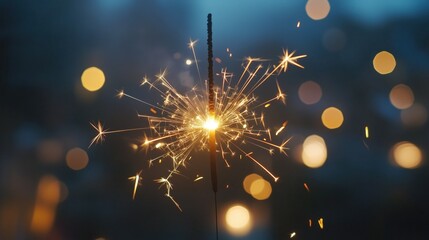 Obraz premium Sparkler Illuminating the Night with Glowing Sparks