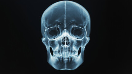 Skull xray scan print on film, Ai