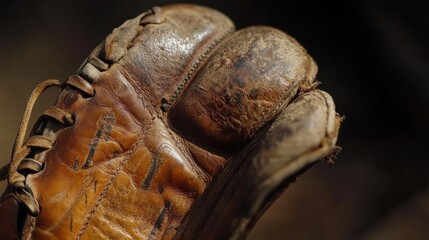 Vintage Leather Baseball Glove