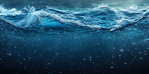 Spectacular and beautiful waves, the dividing line between underwater and above water, mobile phone wallpaper, computer wallpaper