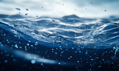 Spectacular and beautiful waves, the dividing line between underwater and above water, mobile phone wallpaper, computer wallpaper